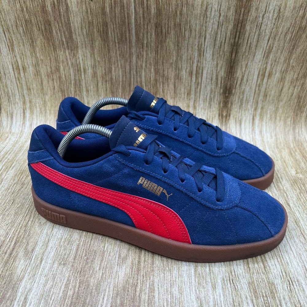Puma Club II Sneakers Men's Size 9 Blue Suede Low Top Gum Sole 397444-21